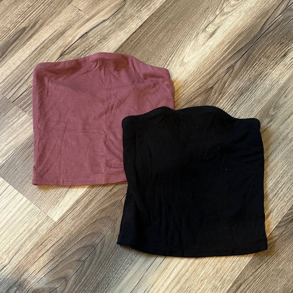 American Eagle Outfitters Black and Pink Tube Top Bundle